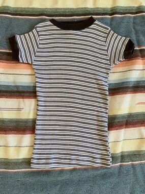 Kids Vintage Buster Brown Stripe Rib Knit 100% Cotton Tee